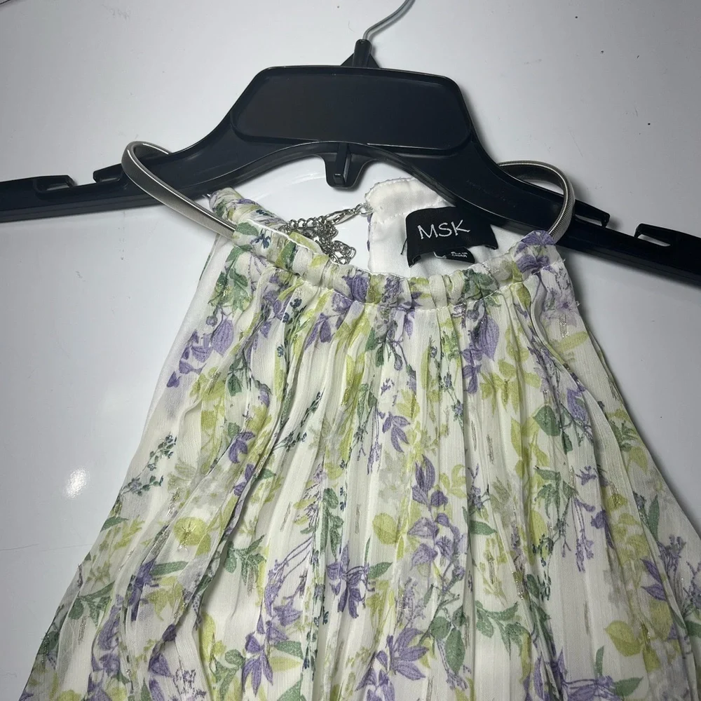 MSK
Women's Bloused-Waist Pleated Floral-Print Dress - Picture 7 of 8